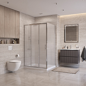 Душевой уголок BelBagno UNO-195-AHF-31-120/90-P-Cr стекло матовое/профиль хром купить в интернет-магазине Sanbest