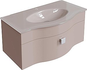 Тумба с раковиной Caprigo Nokturn 100 с 1 ящиком/раковина стекло капуччино для ванной в интернет-магазине Sanbest