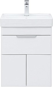 Тумба с раковиной Aquanet Ирис new 50 белый глянец для ванной в интернет-магазине Sanbest