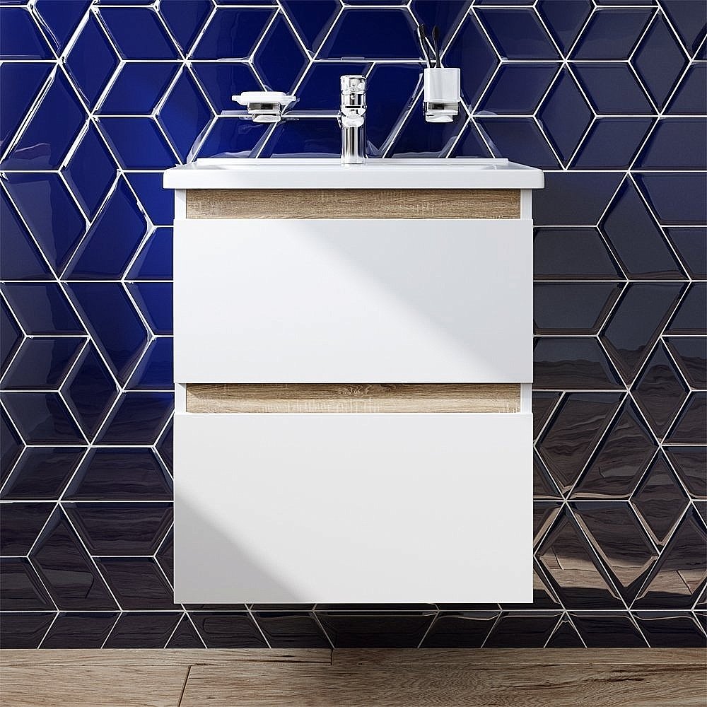 Тумба с раковиной AM.PM X-JOY 55 подвесная,белый глянец для ванной в интернет-магазине Sanbest