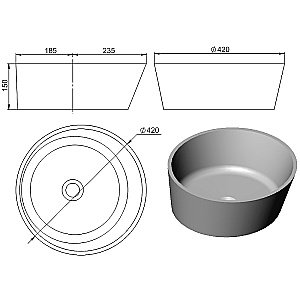 Раковина Holbi Almatea 42 Soft Rock Duo 1.02.002.11.2 белая матовая, цвет по RAL снаружи купить в интернет-магазине Sanbest