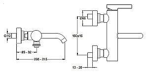 Смеситель для ванны Jacob Delafon STILLNESS E12778-4-CP купить в интернет-магазине сантехники Sanbest