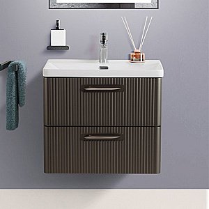 Тумба с раковиной BelBagno DUE-600-2C-SO-GM-P оружейная сталь для ванной в интернет-магазине Sanbest