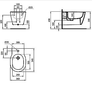 Биде подвесное Ideal Standard Connect E799701 купить в интернет-магазине Sanbest
