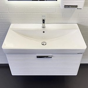 Тумба с раковиной Comforty Танжер 90 00-00019566 белая матовая для ванной в интернет-магазине Sanbest