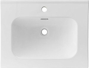 Тумба с раковиной Aquanet Вега 60 344121+330429 белая глянцевая для ванной в интернет-магазине Sanbest