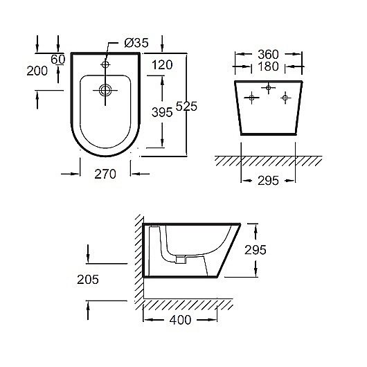 Биде подвесное Jacob Delafon Rodin+ EMJ0002-00 белое купить в интернет-магазине Sanbest