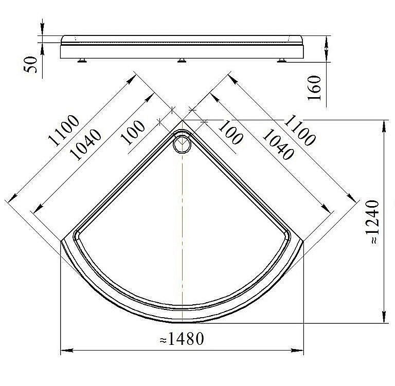 Душевой поддон Радомир 1-11-0-0-0-005 110х110 белый купить в интернет-магазине Sanbest