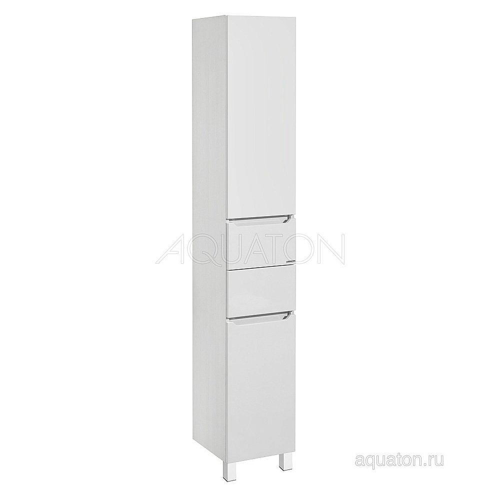 Пенал Акватон Дакота белый/светлое дерево для ванной в интернет-магазине сантехники Sanbest