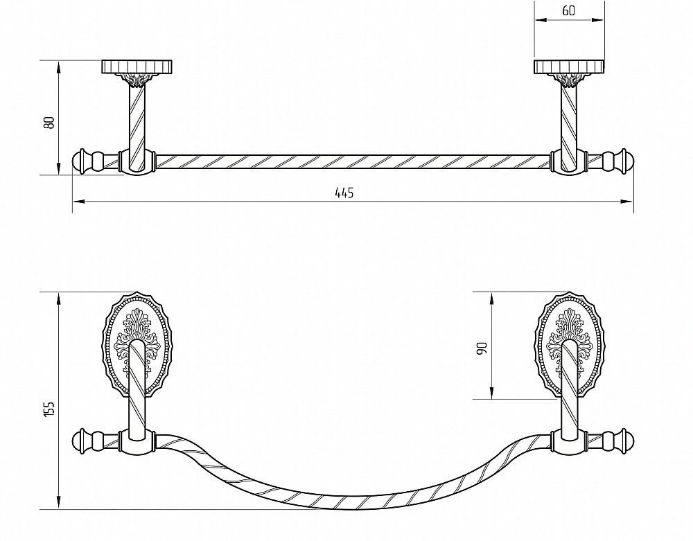Полотенцедержатель Migliore Edera ML.EDR-60.321.BR бронза купить в интернет-магазине сантехники Sanbest