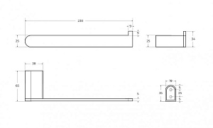 Полотенцедержатель Cezares STYLUS-TH02-01 хром купить в интернет-магазине сантехники Sanbest