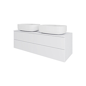 Тумба с раковиной Orange Otto 130 Ot-130TuMDF+B07-540W белая глянцевая для ванной в интернет-магазине Sanbest