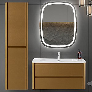 Тумба с раковиной Cezares RELAX 80 брашированное золото для ванной в интернет-магазине Sanbest