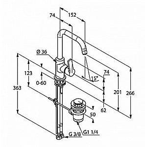 Смеситель для раковины Kludi Objecta 320230575 купить в интернет-магазине сантехники Sanbest