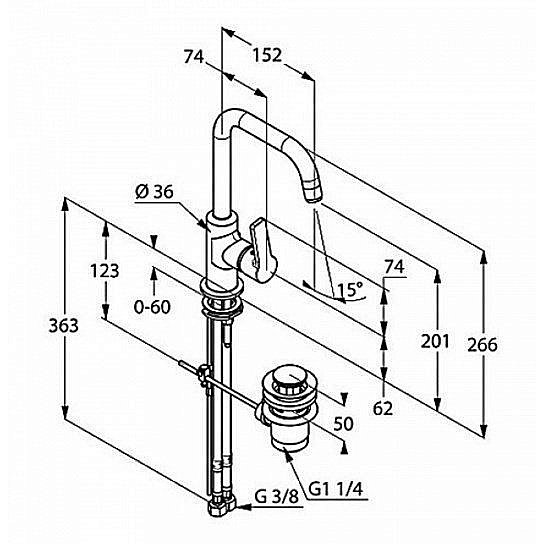 Смеситель для раковины Kludi Objecta 320230575 купить в интернет-магазине сантехники Sanbest