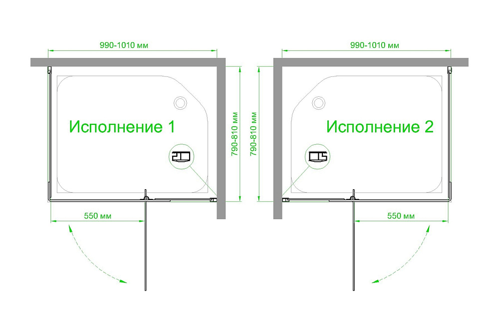 Душевой уголок Royal Bath HPVD RB1080HPVD-C-BL 80х100 матовое стекло/черный профиль купить в интернет-магазине Sanbest