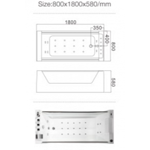 Гидромассажная ванна Frank F104 180х80 купить в интернет-магазине Sanbest