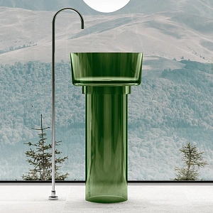 Раковина напольная ABBER Kristall AT2702Emerald-H зеленая прозрачная купить в интернет-магазине Sanbest