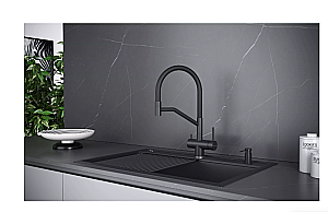 Смеситель для кухни Paulmark Rubert Ru213175-BLM черный купить в интернет-магазине сантехники Sanbest