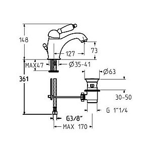 Смеситель для раковины Gattoni Orta 2746/27V0br бронза купить в интернет-магазине сантехники Sanbest