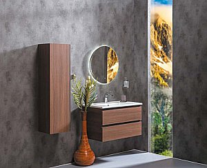 Тумба с раковиной Armadi Art Capolda 85 темное дерево для ванной в интернет-магазине Sanbest