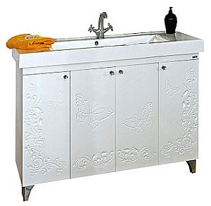 Тумба с раковиной Misty Вирджиния (Бабочка) - 105 П-Вир01105-252Пр венге/белый для ванной в интернет-магазине Sanbest