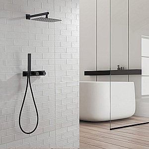 Душевая система Abber Rund AF8718B черная матовая купить в интернет-магазине сантехники Sanbest