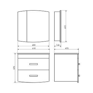 Зеркальный шкаф Comforty Лаура 60 2 в ванную от интернет-магазине сантехники Sanbest