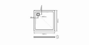 Душевой поддон Taliente PTA-ST-100Bstone 100х100 черный матовый купить в интернет-магазине Sanbest