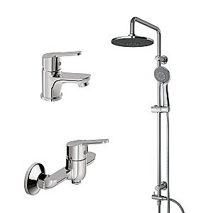 Набор смесителей с душевой колонной Dorff Norma D0101040 хром купить в интернет-магазине сантехники Sanbest