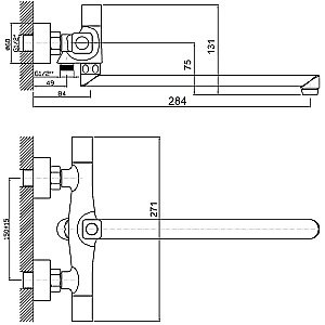 Смеситель для ванны Orange ALFI M82-214cr хром купить в интернет-магазине сантехники Sanbest