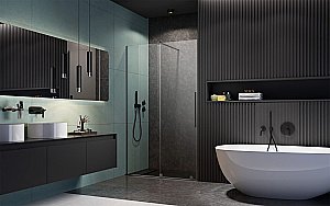 Душевая дверь Radaway Furo Brushed GunMetal DWJ 120 стекло прозраное/профиль брашированная оружейная сталь купить в интернет-магазине Sanbest