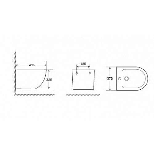 Биде подвесное WeltWasser MERZBACH 005MT-BL черный матовый купить в интернет-магазине Sanbest