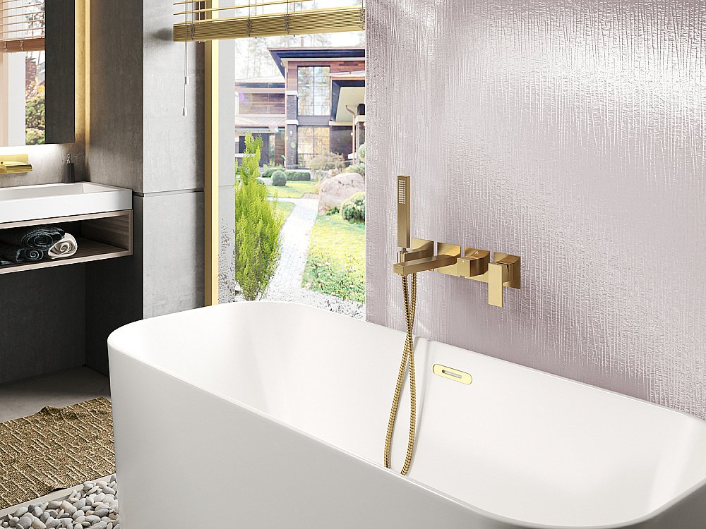 Смеситель для ванны Timo Selene 2014/17YSM золото матовое купить в интернет-магазине сантехники Sanbest