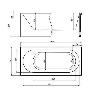 Ванна Timo Roha 150x70 ROHA1570 белая купить в интернет-магазине Sanbest