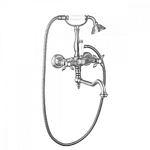 Смеситель для ванны Cezares GOLF-VDF-01 хром/ручка белая купить в интернет-магазине сантехники Sanbest