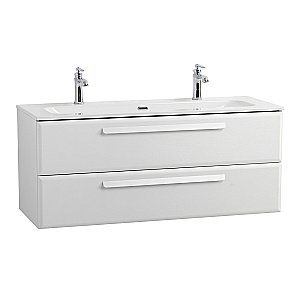 Тумба с раковиной Cezares ECO-CER-N 120 ECO-CER-N-1200-2C-SO-BL белая глянцевая для ванной в интернет-магазине Sanbest