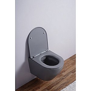 Унитаз подвесной Esbano AZALEA ESUPAZALGM безободковый, с крышкой микролифт, матовый серый купить в интернет-магазине Sanbest
