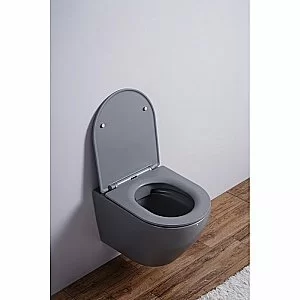 Унитаз подвесной Esbano AZALEA ESUPAZALGM безободковый, с крышкой микролифт, матовый серый купить в интернет-магазине Sanbest