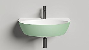 Раковина Salini ALDA WALL 03 140323MRH 71 из искусственного камня S-Stone, белая матовая, цвет по RAL снаружи купить в интернет-магазине Sanbest