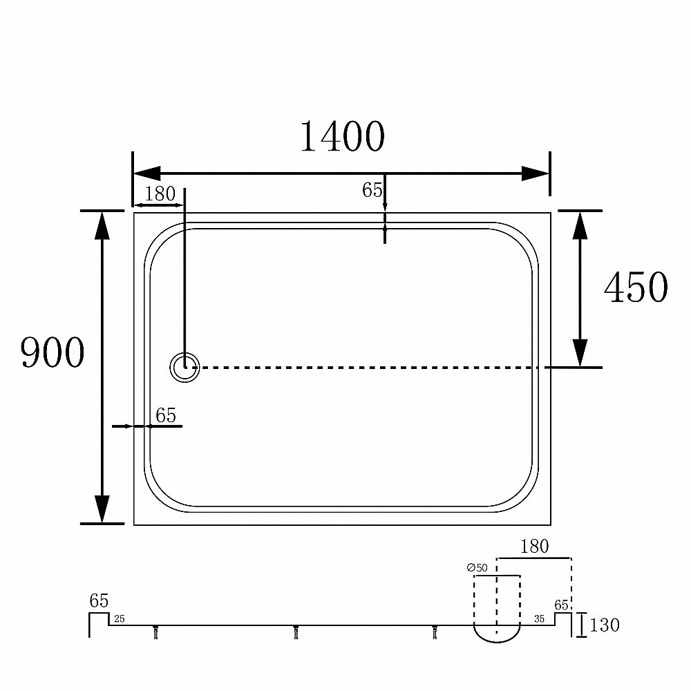 Душевой поддон Abber 90х140 AD3C149 белый купить в интернет-магазине Sanbest