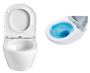 Унитаз подвесной с инсталляцией Azario Grado AZ-100-100F+AZ-0046-UQ3+AZ-100-002F белый/кнопка хром, безободковый, с крышкой микролифт, слив торнадо купить в интернет-магазине Sanbest