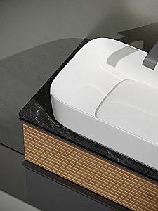 Тумба с раковиной Sancos DELTA 80 со столешницей, дуб красный/графит для ванной в интернет-магазине Sanbest