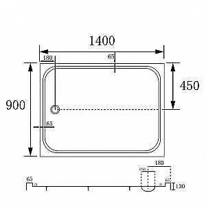 Душевой поддон Abber 90х140 AD3C149 белый купить в интернет-магазине Sanbest