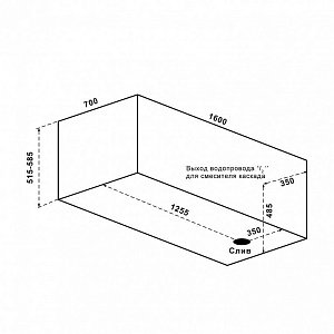 Ванна BAS Гоа 160x70 купить в интернет-магазине Sanbest