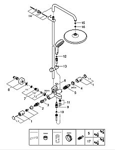 Душевая система Grohe Tempesta Cosmopolitan 26672000 хром купить в интернет-магазине сантехники Sanbest