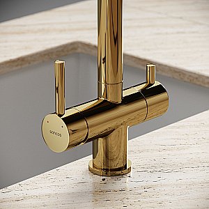 Смеситель для кухни Sancos Spin SC4015ZG полированное золото купить в интернет-магазине сантехники Sanbest