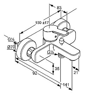 Смеситель для ванны Kludi Logo Neo 376810575 купить в интернет-магазине сантехники Sanbest
