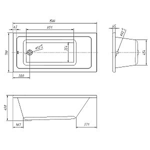 Ванна акриловая Loranto Novaro La CS00078487 150х70 каркас и фронтальная панель в комплекте, белый купить в интернет-магазине Sanbest