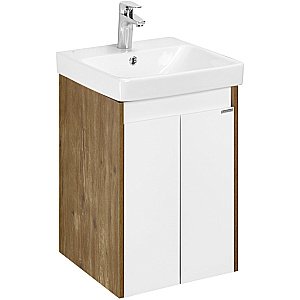 Тумба с раковиной Акватон Сканди Doors 45 белая/дуб рустикальный для ванной в интернет-магазине Sanbest